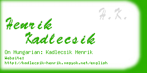 henrik kadlecsik business card